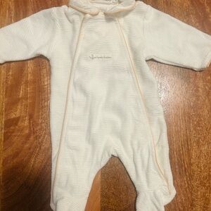 White Footies One Piece with Long Sleeves and Cozy from Italy